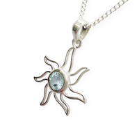 Blue Topaz Sun Pendant