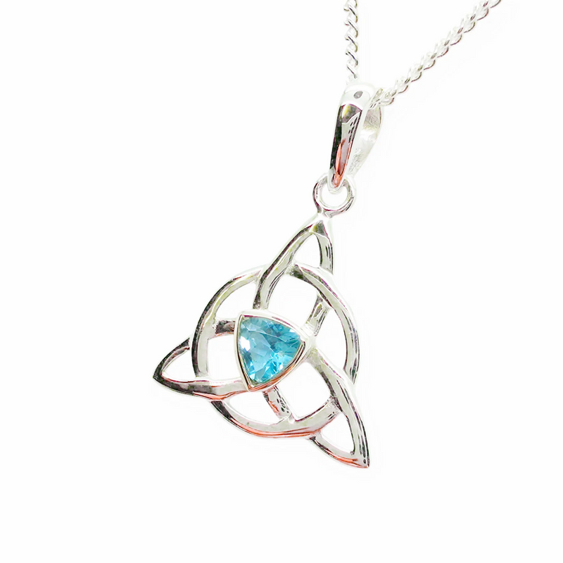 Blue Topaz Triquetra Pendant