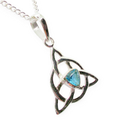 Blue Topaz Triquetra Pendant