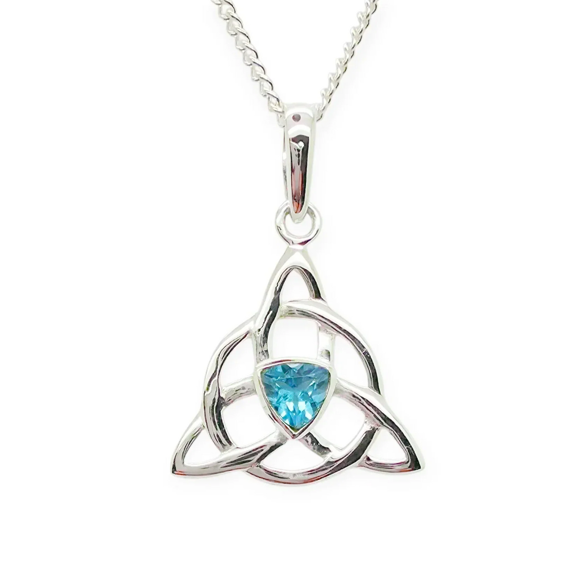 Blue Topaz Triquetra Pendant