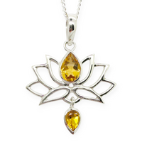 Citrine Lotus Pendant