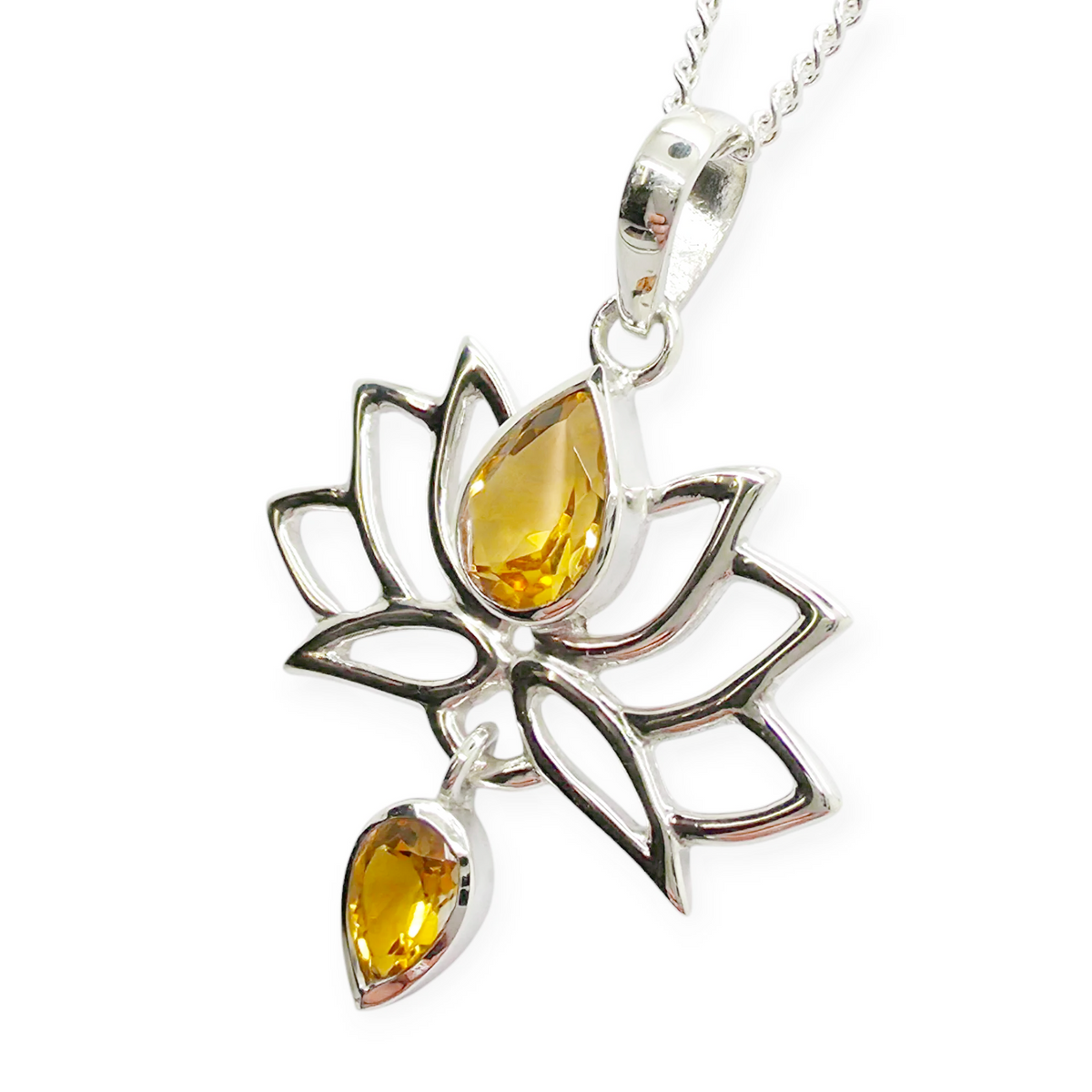 Citrine Lotus Pendant