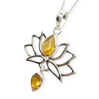 Citrine Lotus Pendant