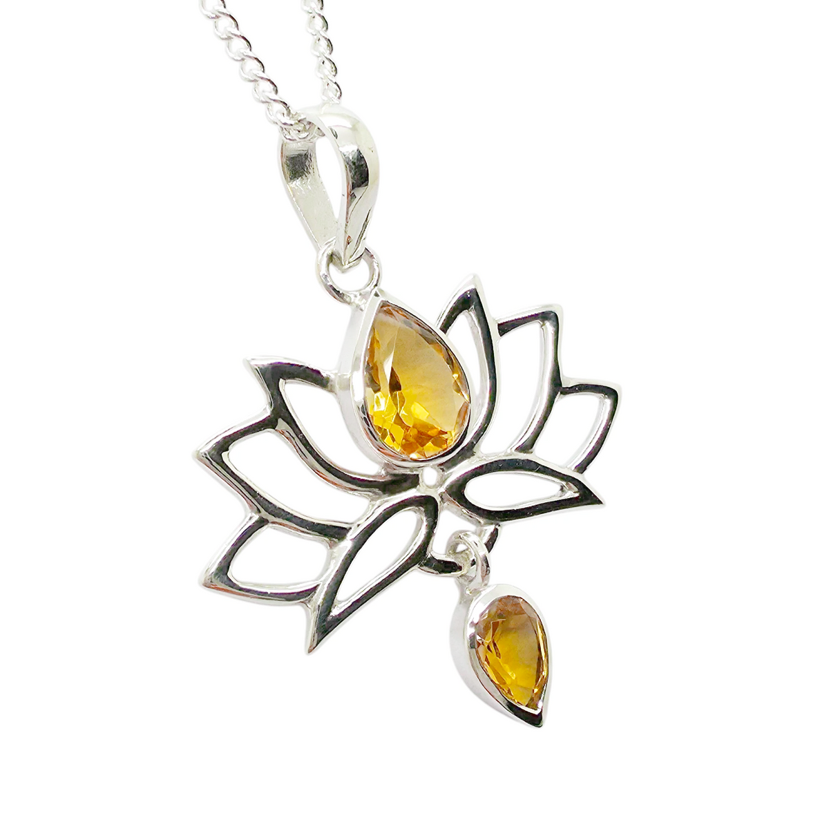 Citrine Lotus Pendant