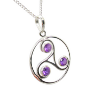 Amethyst Triskelion Pendant