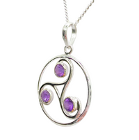 Amethyst Triskelion Pendant