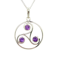 Amethyst Triskelion Pendant