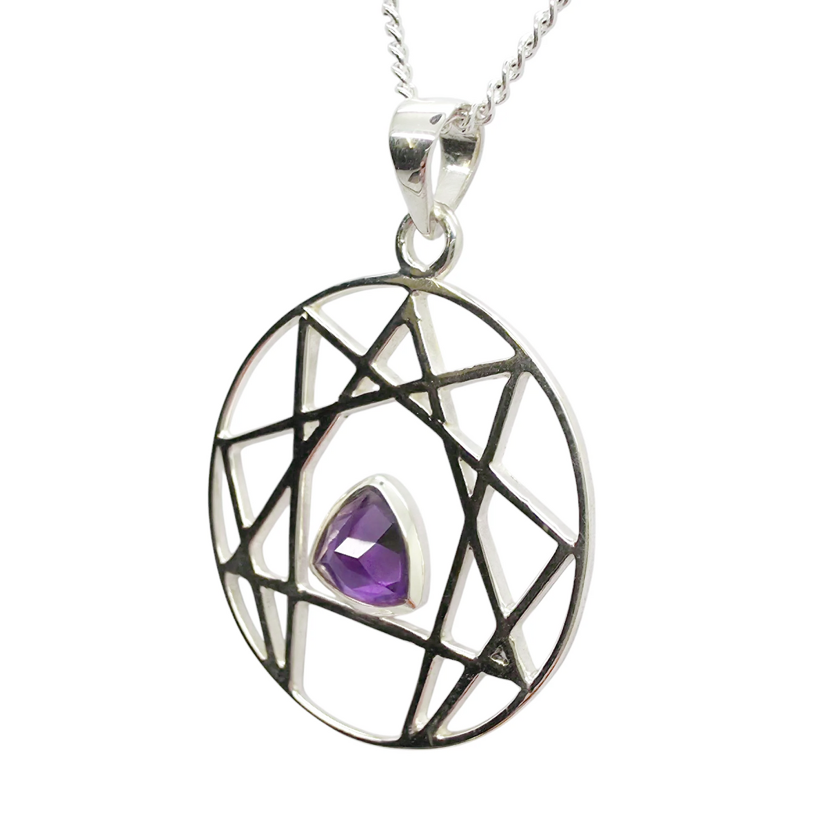 Amethyst Enneagram Pendant