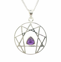 Amethyst Enneagram Pendant