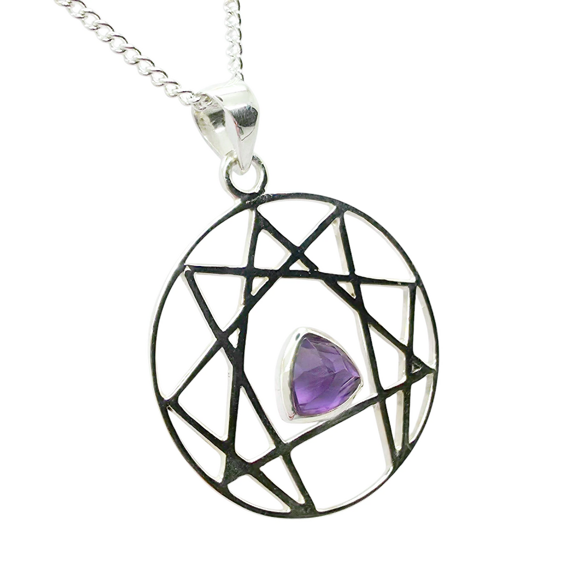 Amethyst Enneagram Pendant