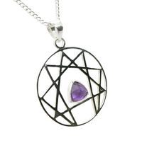 Amethyst Enneagram Pendant